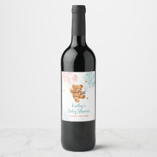 Sexo do Urso Revelar Rótulo da Frasco de Vinho Azu