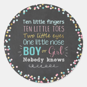 Sexo revela adesivos Envelope Selo ou Menina