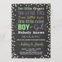 Sexo revela convite Chá de fraldas Menino ou Menin