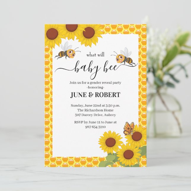 Sexo revela o que o bebê será convite de festas (Em pé/Frente)