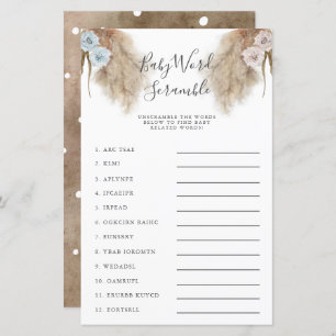 Sexo Revelar Pampas Grass Bebê Jogo de Palavra