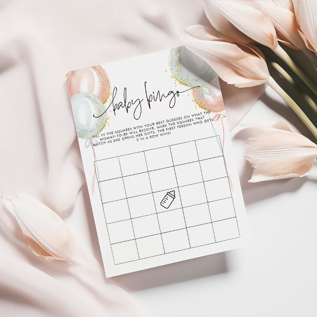 Sexo Revele Cartão de Jogo de Chá do Baby Bingo (Criador carregado)