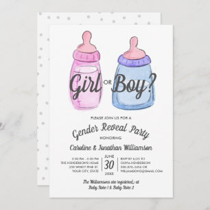 Sexo Revele Menina Convite de festas ou Menino