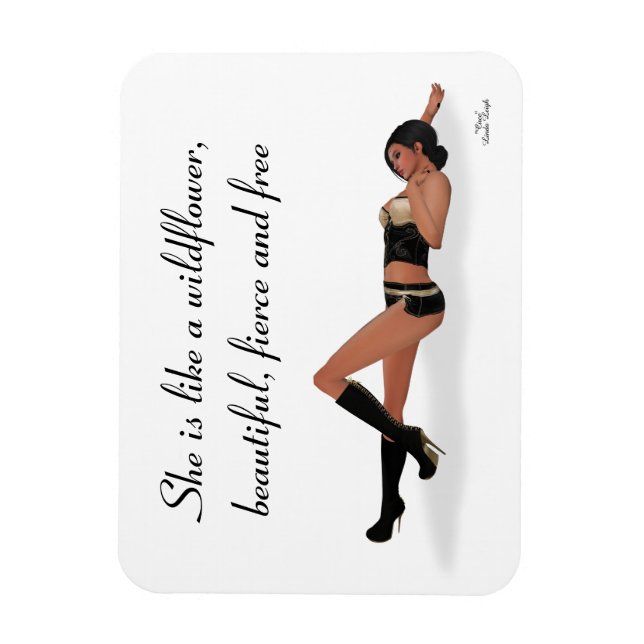 Sexy Brunette Pinup Girl Dormindo com um ímã flexí (Vertical)