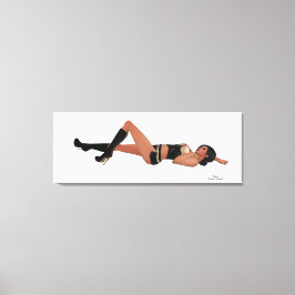 Sexy Brunette Pinup Girl Sleing Canvas
