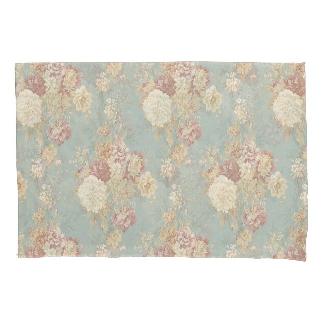 Shabby Chic Azul Branco e Amarelo Floral (Frente-Esquerda)