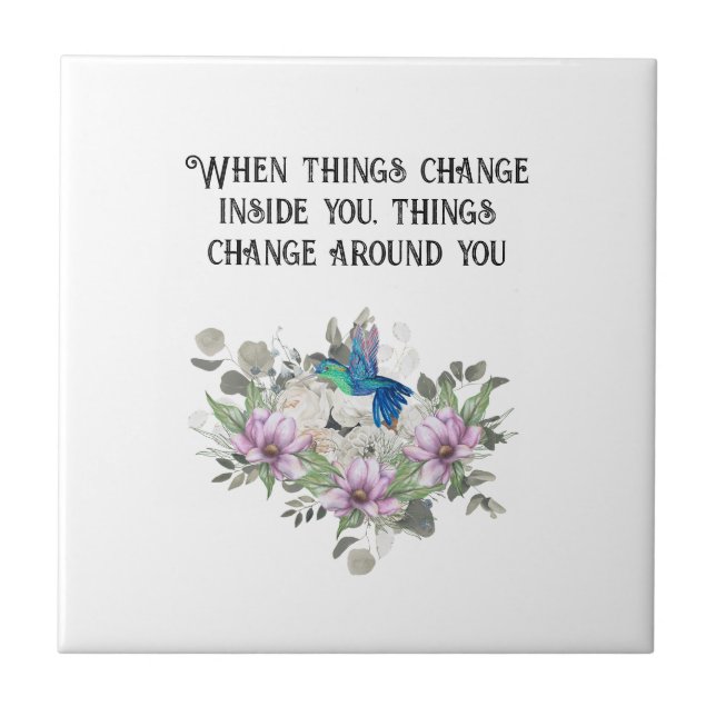 Shabby chic flowers art and selflove quote (Frente)