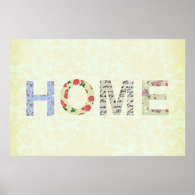 Shabby Chic Home Decorative cream Poster (Frente)