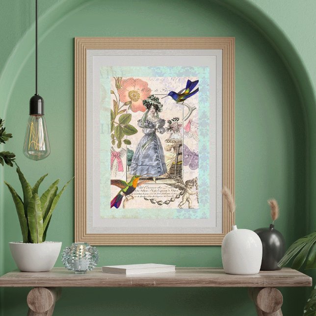 Shabby Elegance Vintage Fashion Collage Poster (Criador carregado)