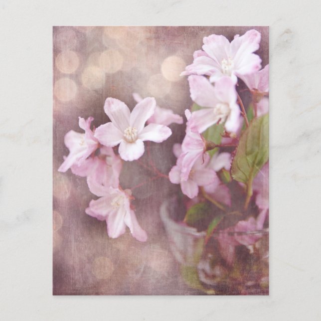 Shabby Pink Floral & Bokeh Ephemera (Frente)