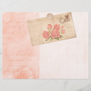Shabby Stripes & Collage Papel Scrapbook