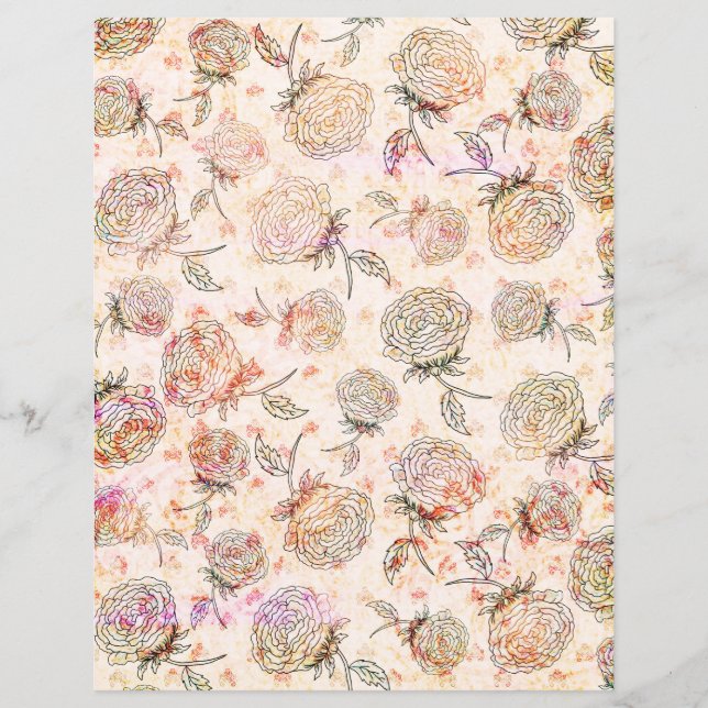 Shabby vintage floral scrapbook paper (Frente)
