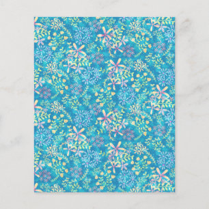 Shabby vintage floral Turquiose papel de rasparia