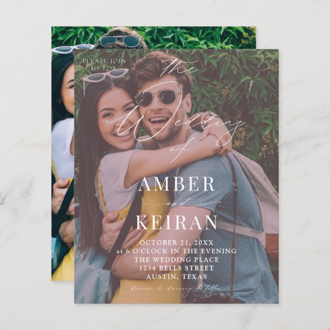 Shades da Tarde do Orçamento - Casamento de Fotos (Frente/Verso)