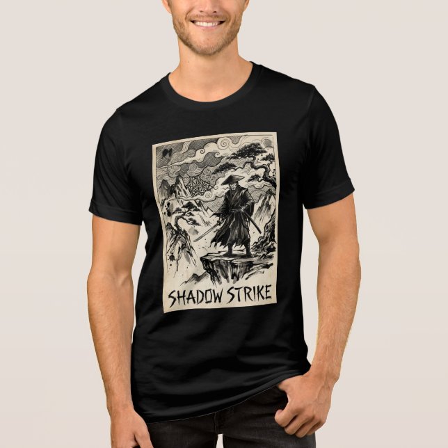 Shadow Strike Samurai Ink Art Tri-Blend Shirt (Frente)