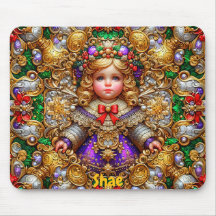 SHAE ~ Natais vintages boneca ~ Mousepad