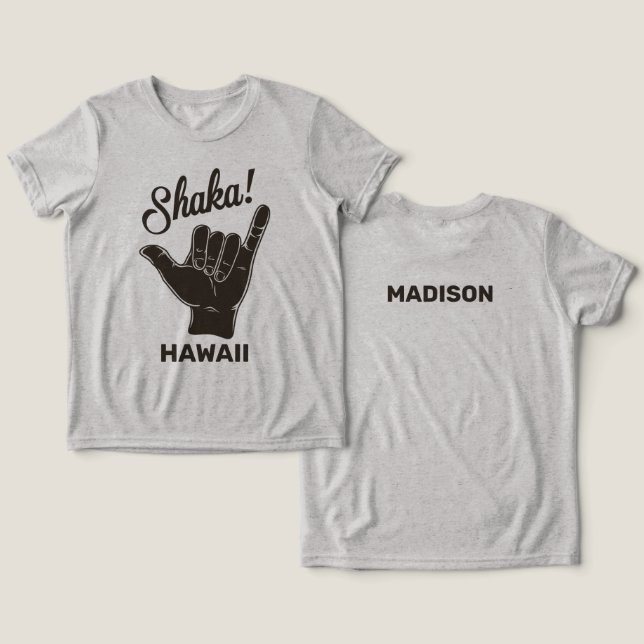 Shaka de nome e localização personalizada (Design Frente e Verso)