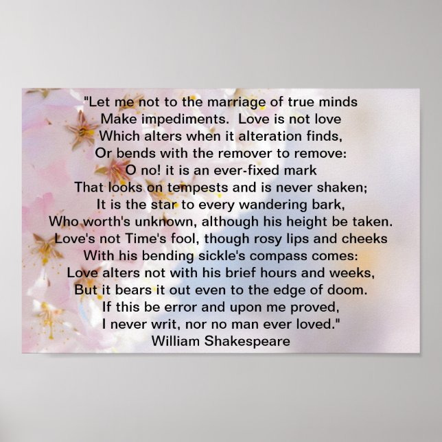 Shakespeare Sonnet Poster (Frente)