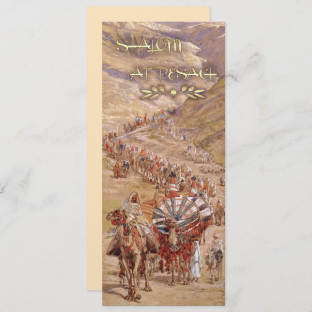 Shalom no Pesach. Cartão de Greve de Passagem de A (Frente/Verso)