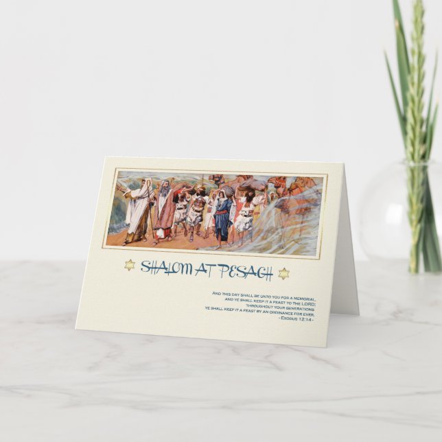 Shalom no Pesach. Cartão de Greve de Passagem de A (Frente)