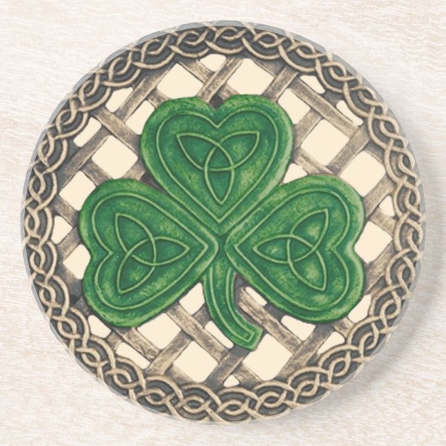 Shamrock and Celtic Knos Beige Porta copos (Frente)