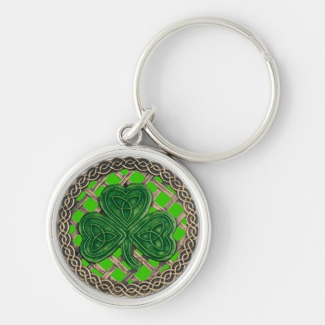 Shamrock and Celtic Knos Chaveiro Verde (Frente)