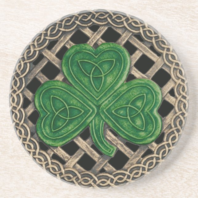 Shamrock and Celtic Knos Porta copos Black (Frente)