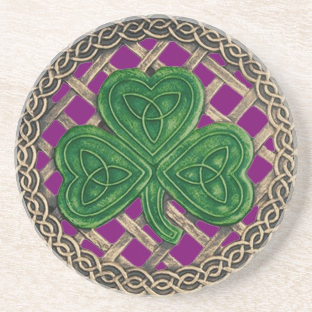 Shamrock and Celtic Knos Porta copos Purple (Frente)