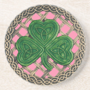Shamrock and Celtic Knos Porta copos Rosa