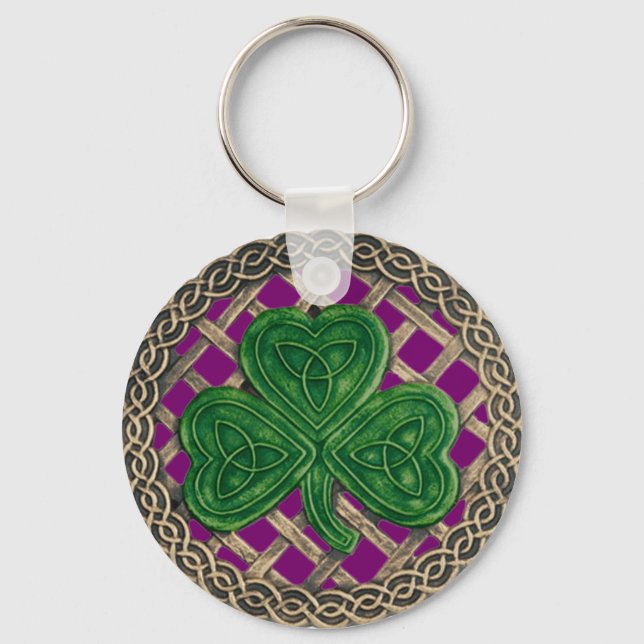 Shamrock and Celtic Knox Chaveiro Purple (Frente)