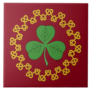 Shamrock and Knotwork on Red