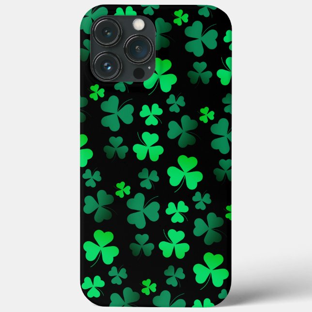 Shamrock Clover Green e Black Modern St Patricks (Verso)