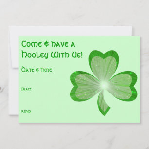 Shamrock Dia de São Patrício Hooley convite verde
