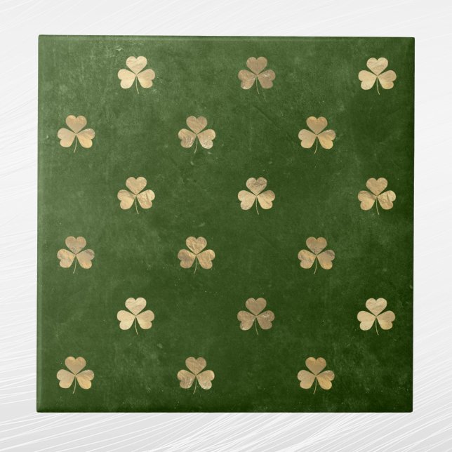 Shamrock Dourado Elegante Verde (Criador carregado)
