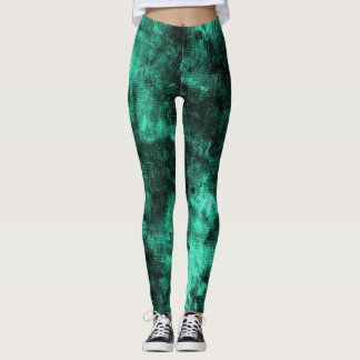 Shamrock Grunge Textuturado Spandex Leggings