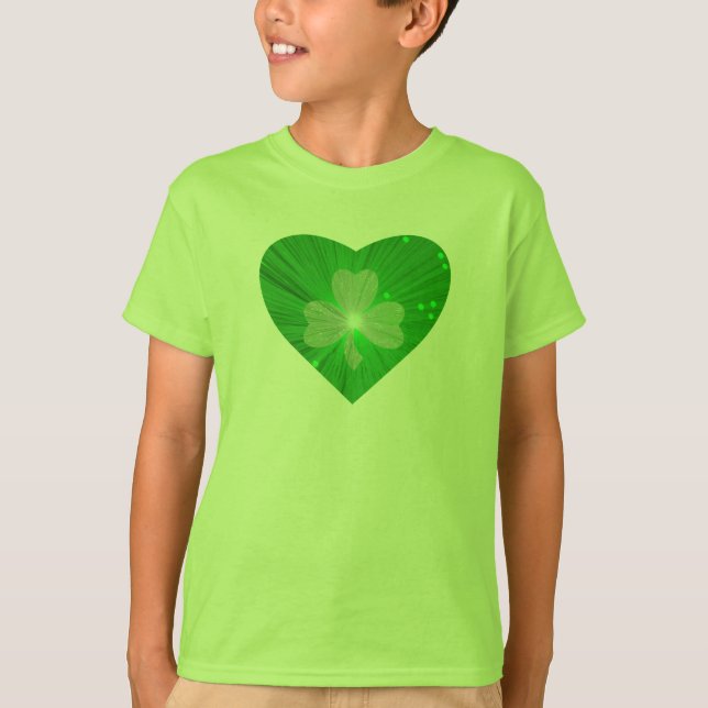 Shamrock Heart, camisetas básicas americanas de ro (Frente)
