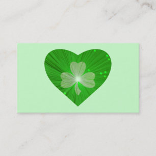 Shamrock Heart cartão de visita Verde