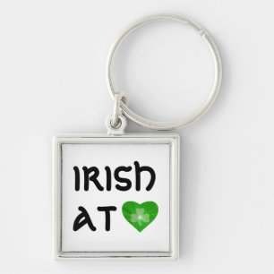 Shamrock Heart 'Irish at Heart' chaveiro White