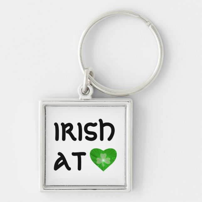 Shamrock Heart 'Irish at Heart' chaveiro White (Frente)