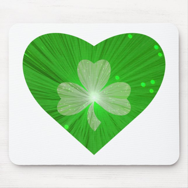 Shamrock Heart Mousepad White (Frente)