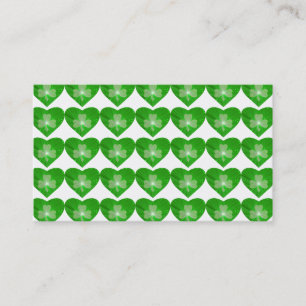 Shamrock Hearts White cartão de visita verde