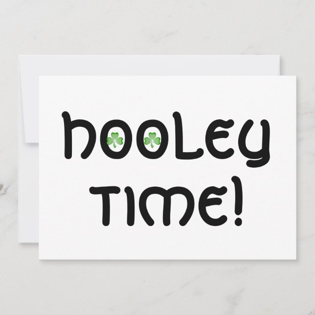 Shamrock 'Hooley Time!' convite branco (Frente)