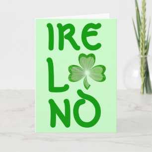 Shamrock 'Ireland' 'Rua. Cartão verde para o Dia