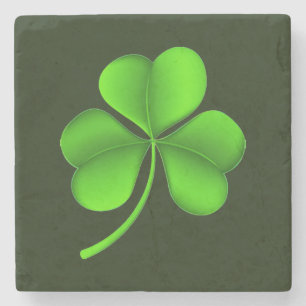 Shamrock na Porta copos de pedra verde escura