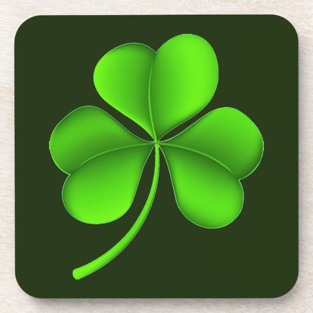 Shamrock na Porta copos de plástico verde escuro c (Frente)