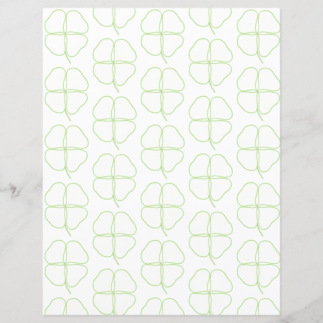 Shamrock Outlines Scrapbook Paper (Frente)
