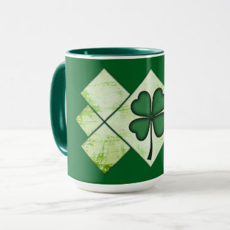 Shamrock Pattern St Patrick’s Day Shirt – caneca