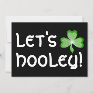 Shamrock 'Vamos Hooley' convite preto