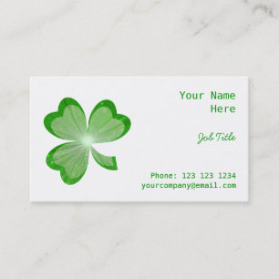 Shamrock White cartão de visita verde