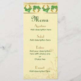 Shamrocks e Dourado Menu de Casamento Irlandês